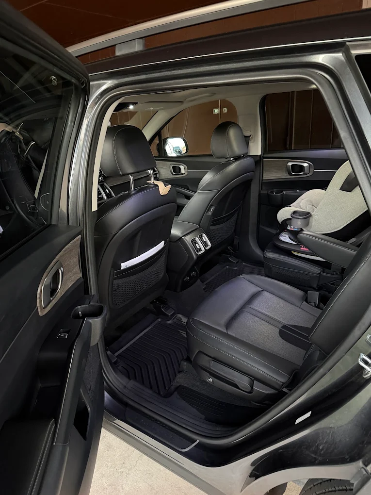 Kia Sorento rear seating area after detailing